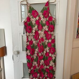 Floral Pink and Green Dress